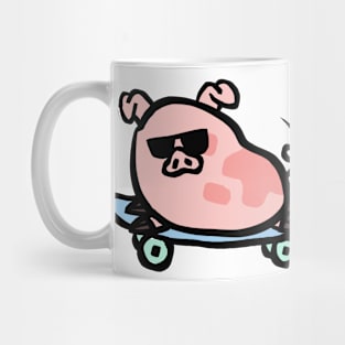 Cool Cartoon Piggy Skating Mug